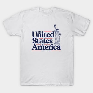 The United States of America - Independence Day Retro Typography T-Shirt